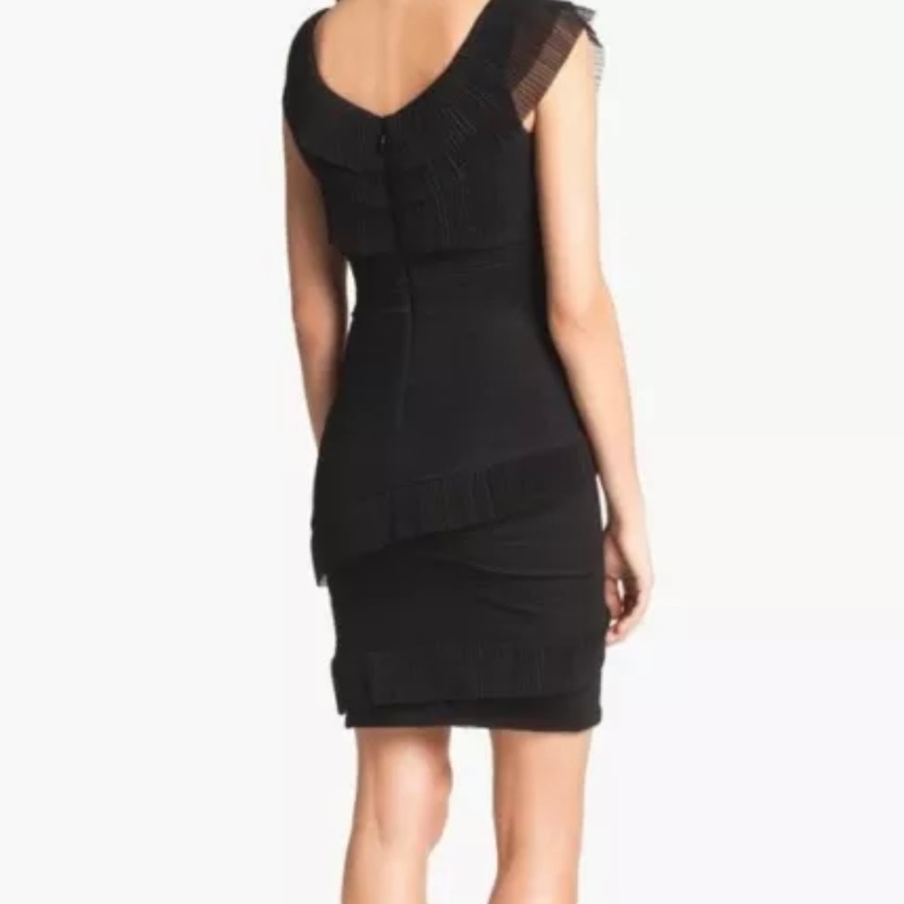 BCBGMAXAZRIA BLACK BRIANA PLEATED TULLE - Picture 2 of 4